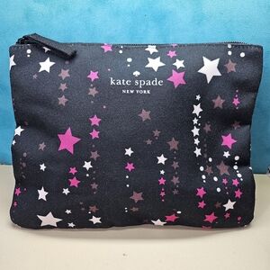 Kate Spade Black Star Print Women's Makeup Bag